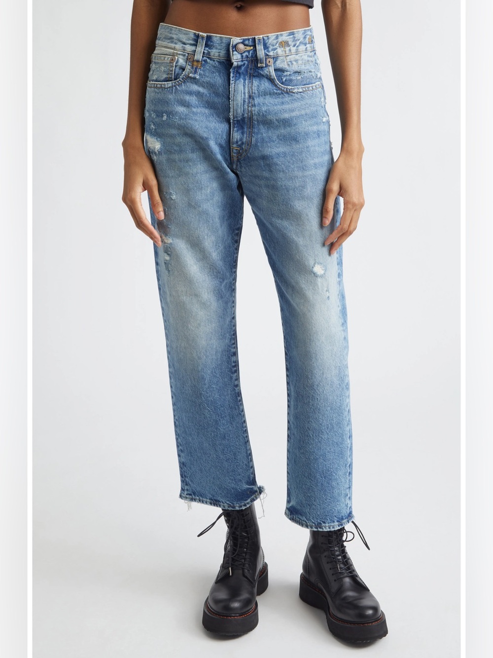 R13 BAIN W RIPS Boyfriend Jeans size 30 - ALTERED